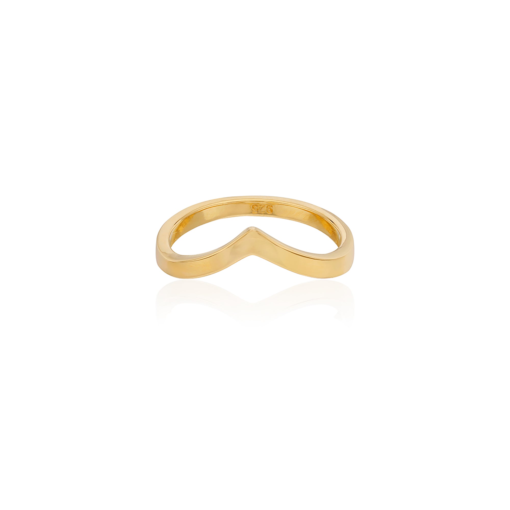 Image of Small V Stacking Ring - Gold