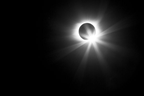 Solar Eclipse 2017, a Black and White Photograph by Keith Dotson