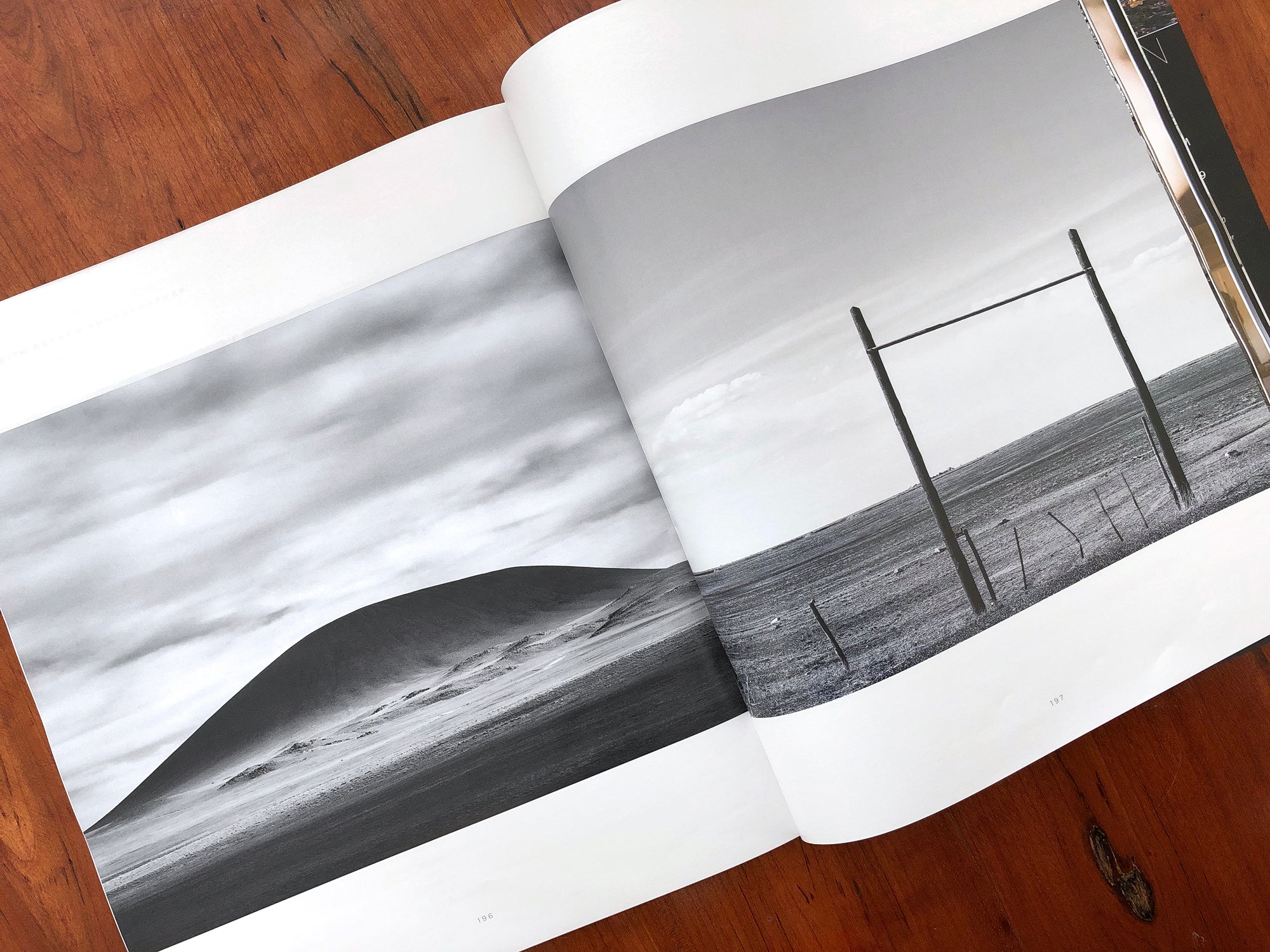 A spread from Santa Fe Magazine featuring two black and white landscape photographs shot in New Mexico