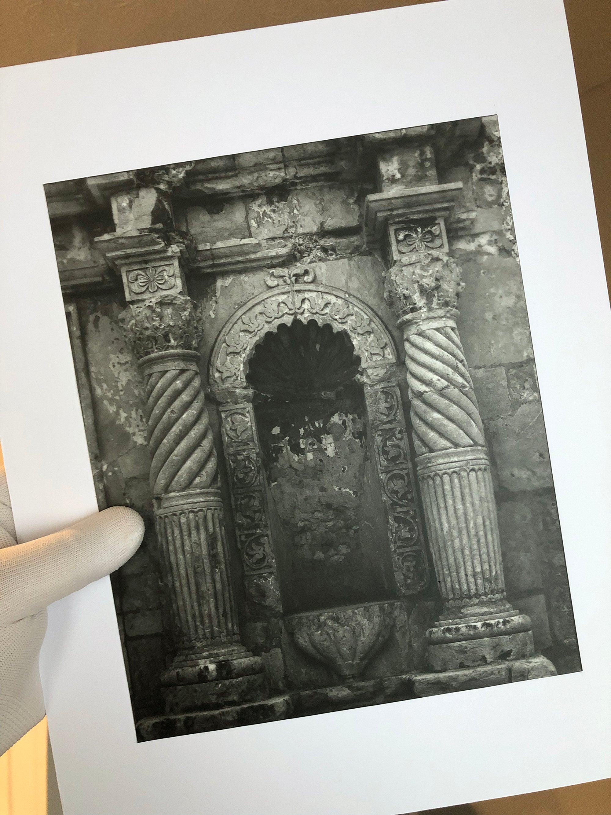 Original gelatin silver darkroom print of the Alamo by Keith Dotson