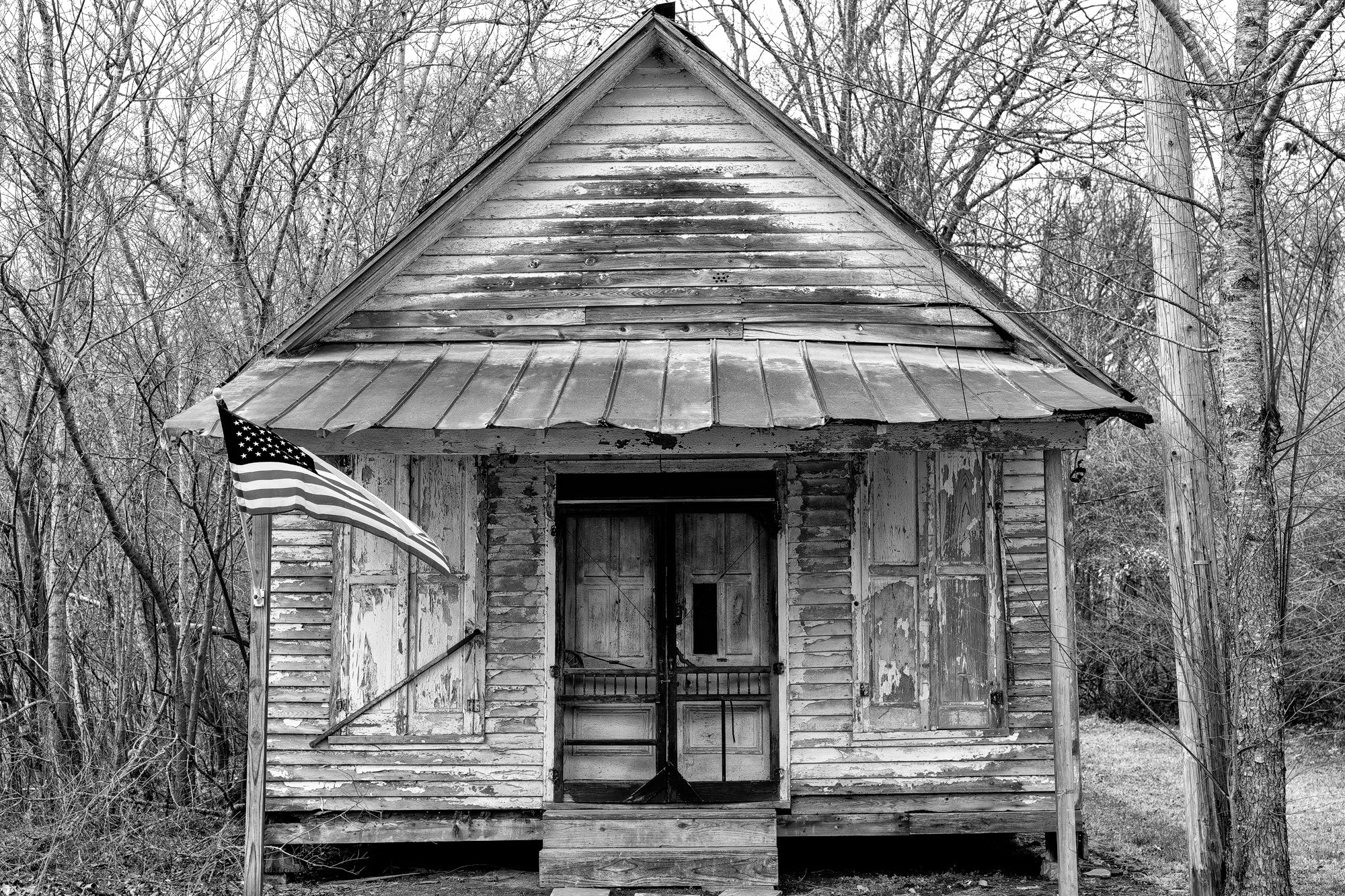 Front of an Abandoned Mercantile Store: Black and White Photograph by Keith Dotson. Click to buy a fine art print.