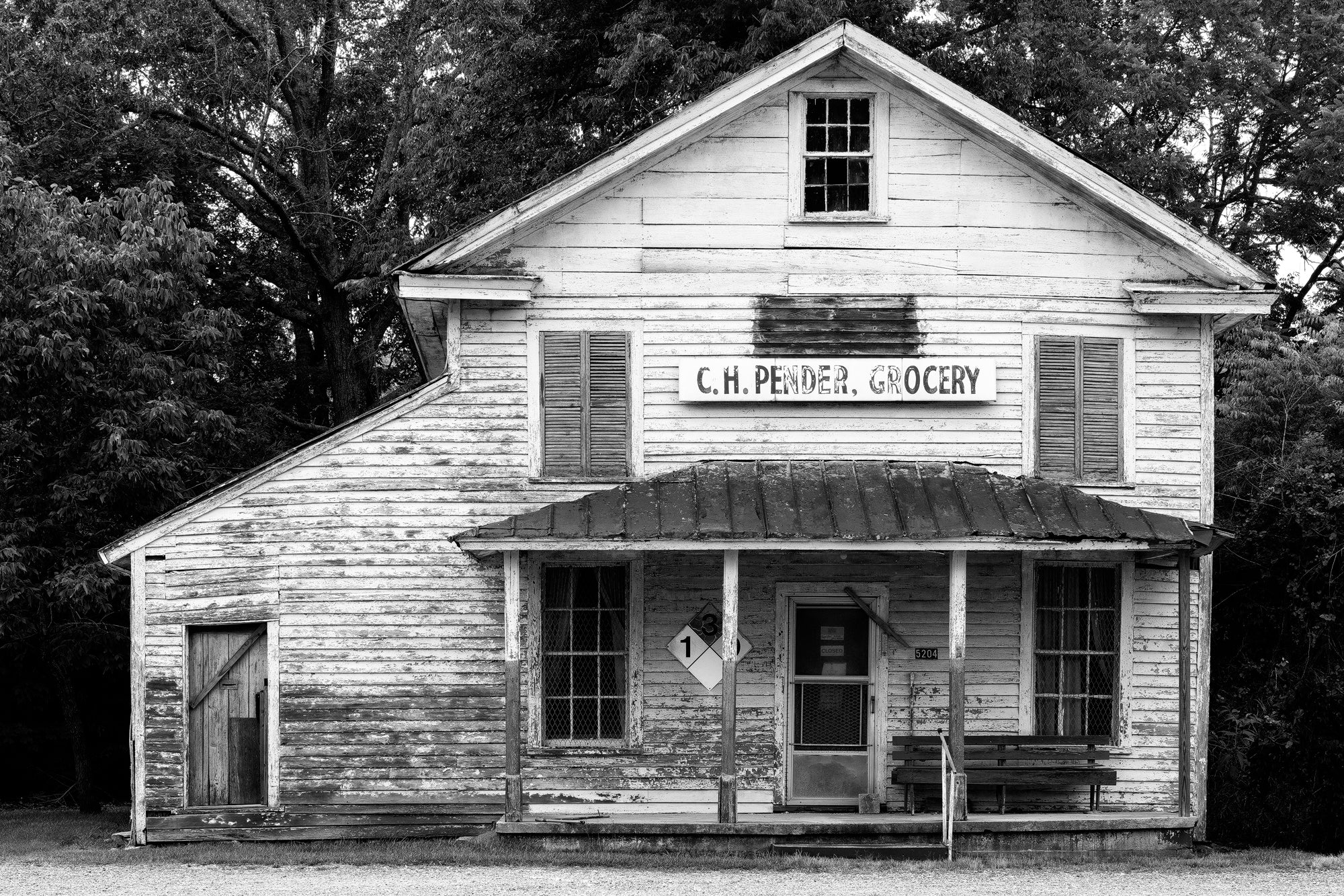 C.H. Pender Grocery Store in North Carolina - Black and White Photograph