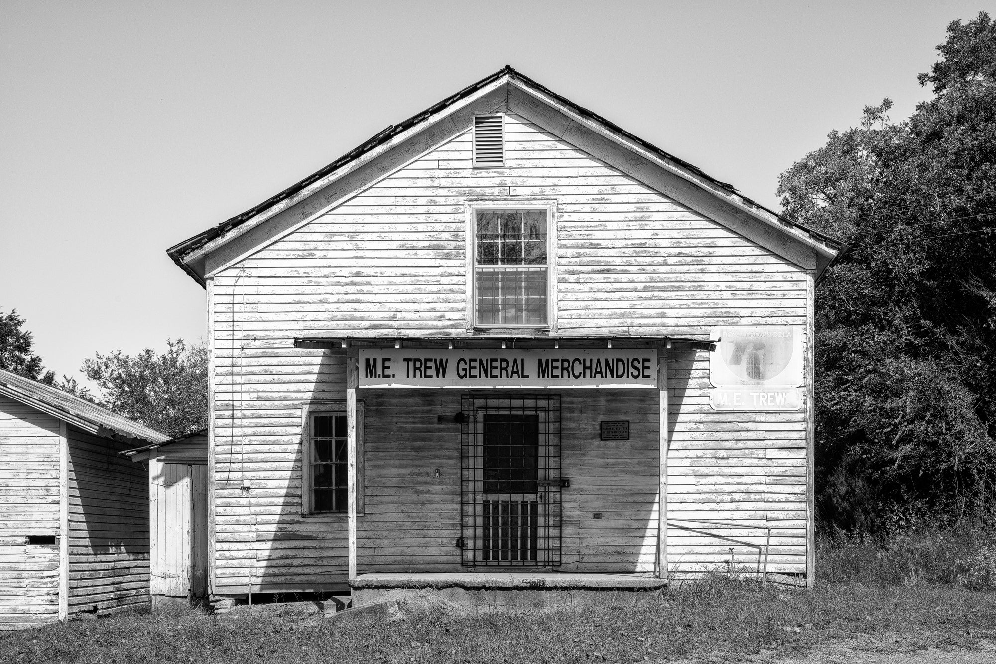 Historic Trew General Merchandise Store - Black and White Photograph