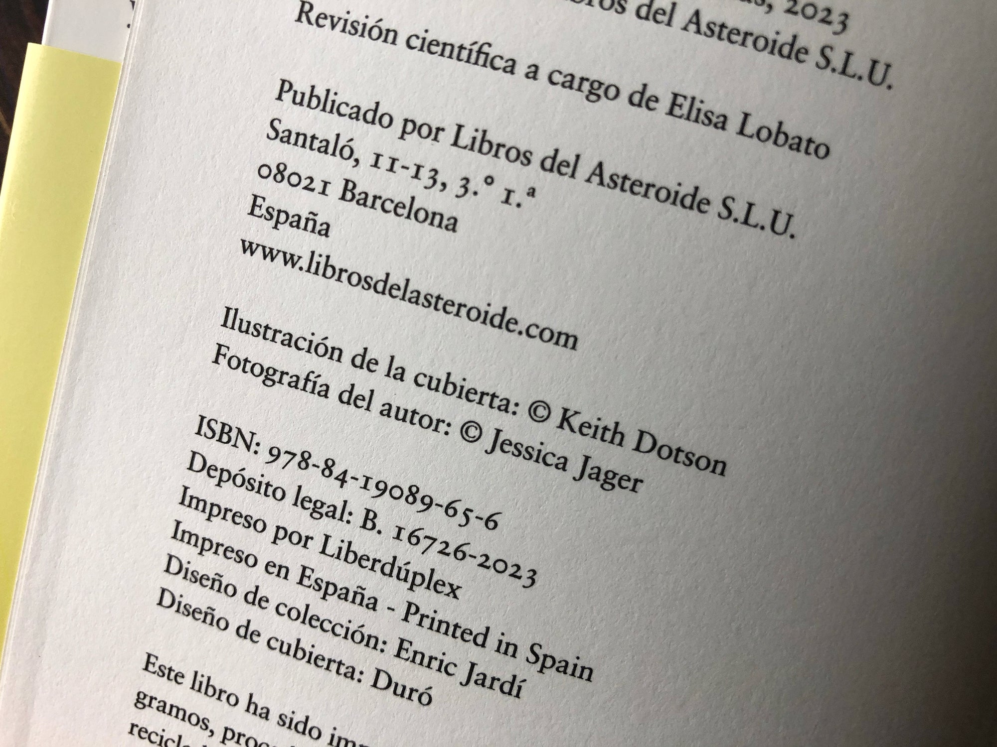 Copyright notice for Keith Dotson for cover art for the book Los Hijos Dormidos, published in Spain in Fall of 2023.