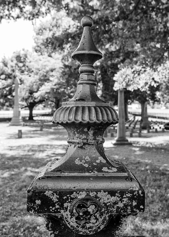 cemetery fence black and white