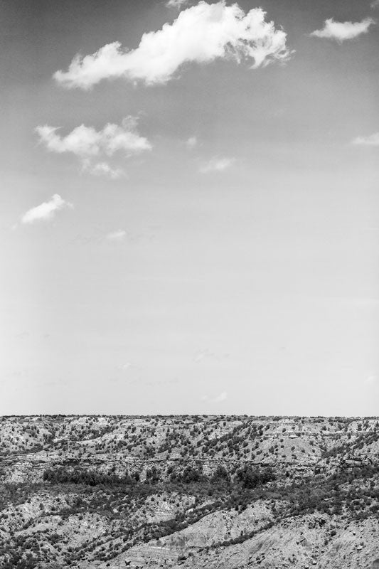 Big Sky Over Palo Duro Canyon Black And White Landscape Photograph Keith Dotson Photography