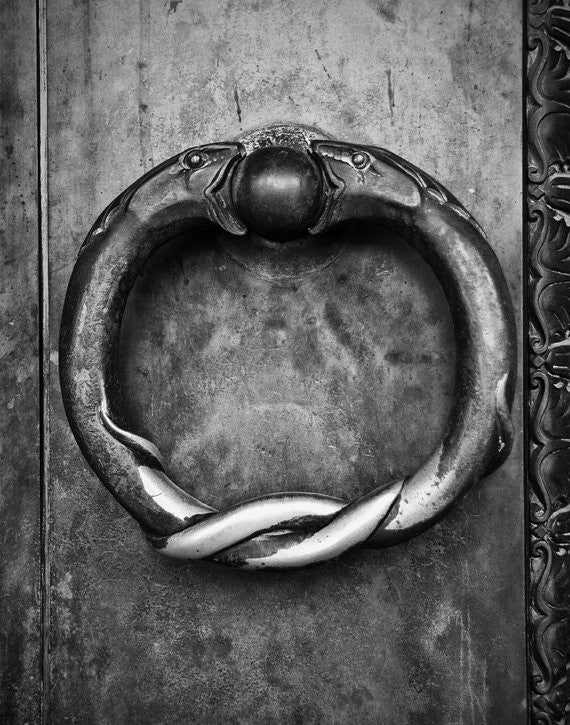 Ring of Serpents, brass door handle at the Parthenon in Nashville