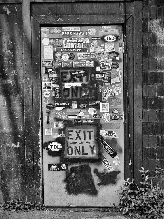 Black and White Photograph of the Back Door of the Continental Club in  Austin, Texas – Keith Dotson Photography