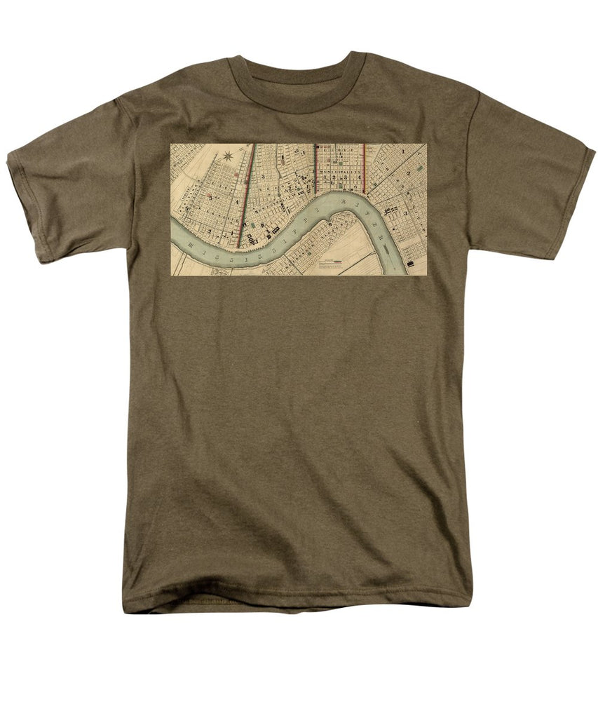Vintage 1840s Map Of New Orleans - Men's T-Shirt  (Regular Fit)