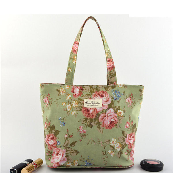 Casual Stylish Flower Pattern Tote Handbag Shoulder Bags For Women Sho ...
