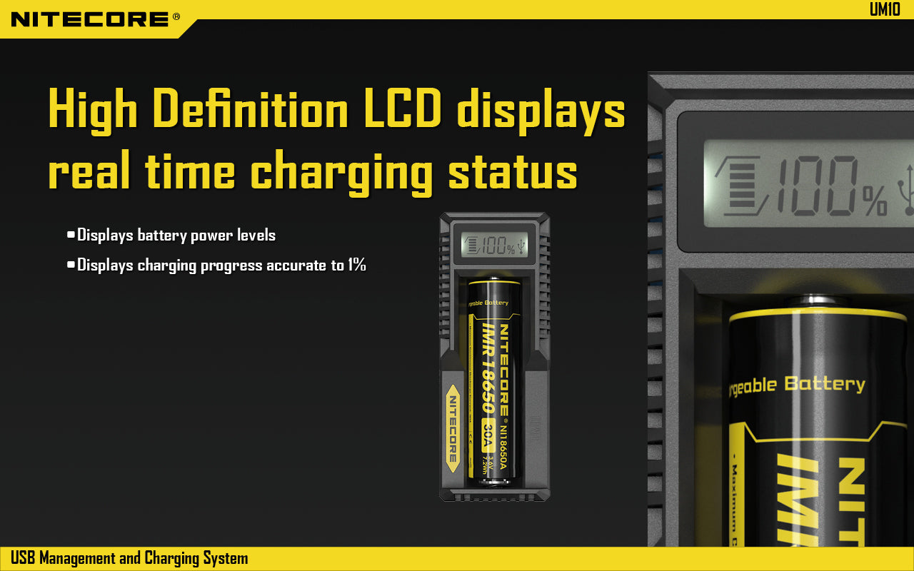 Nitecore UM10 Battery Charger and USB Management System