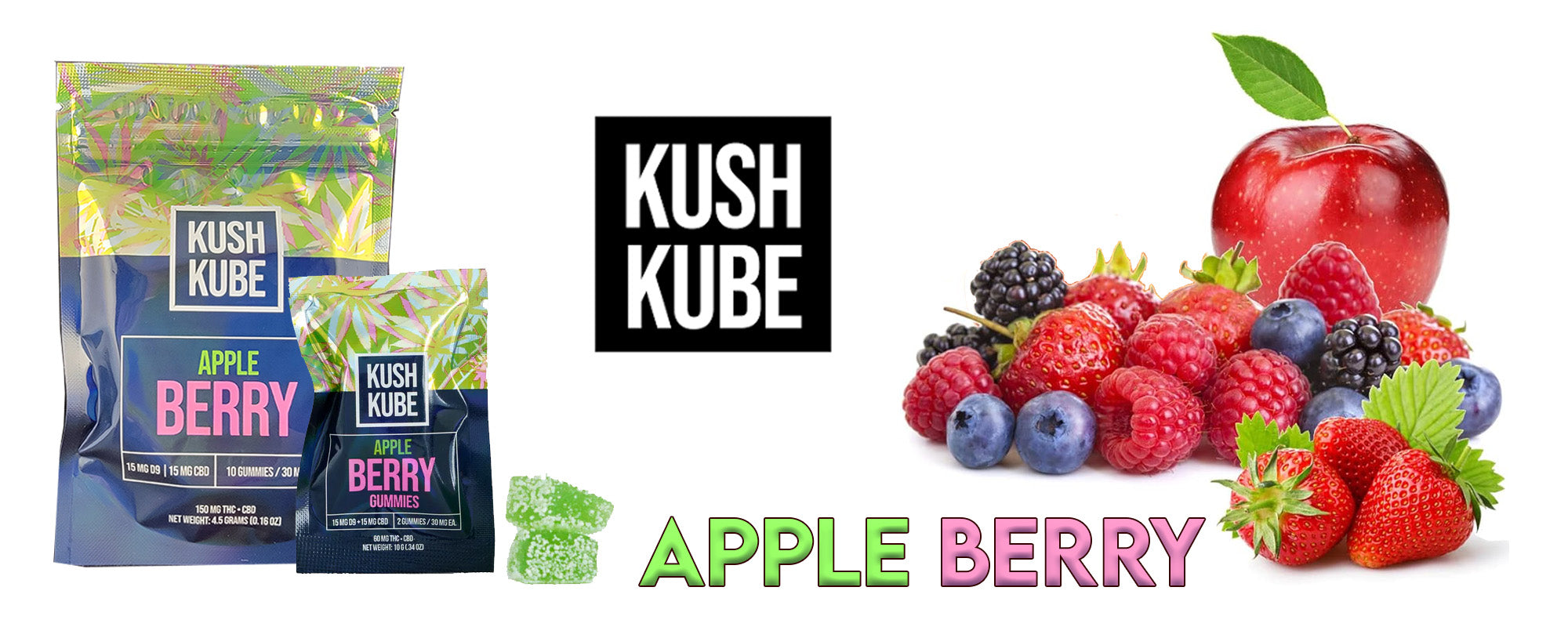 Kush Kube Apple Berry Delta 9 - CBD Gummies