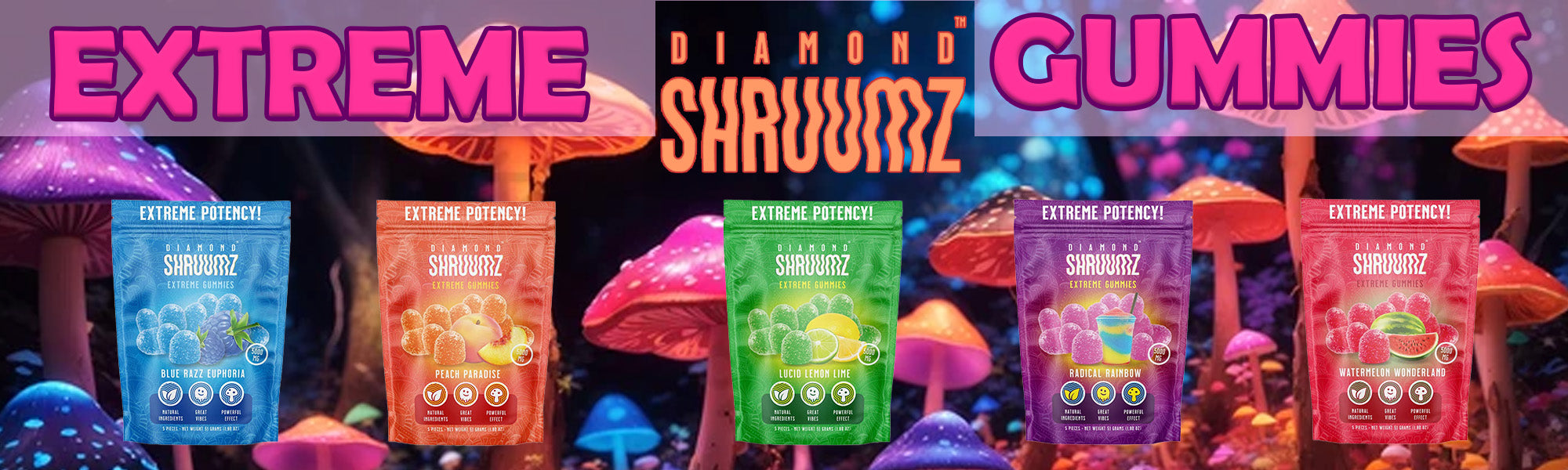 Diamond Shruumz Extreme 5000mg Mushroom Nootropic Gummies