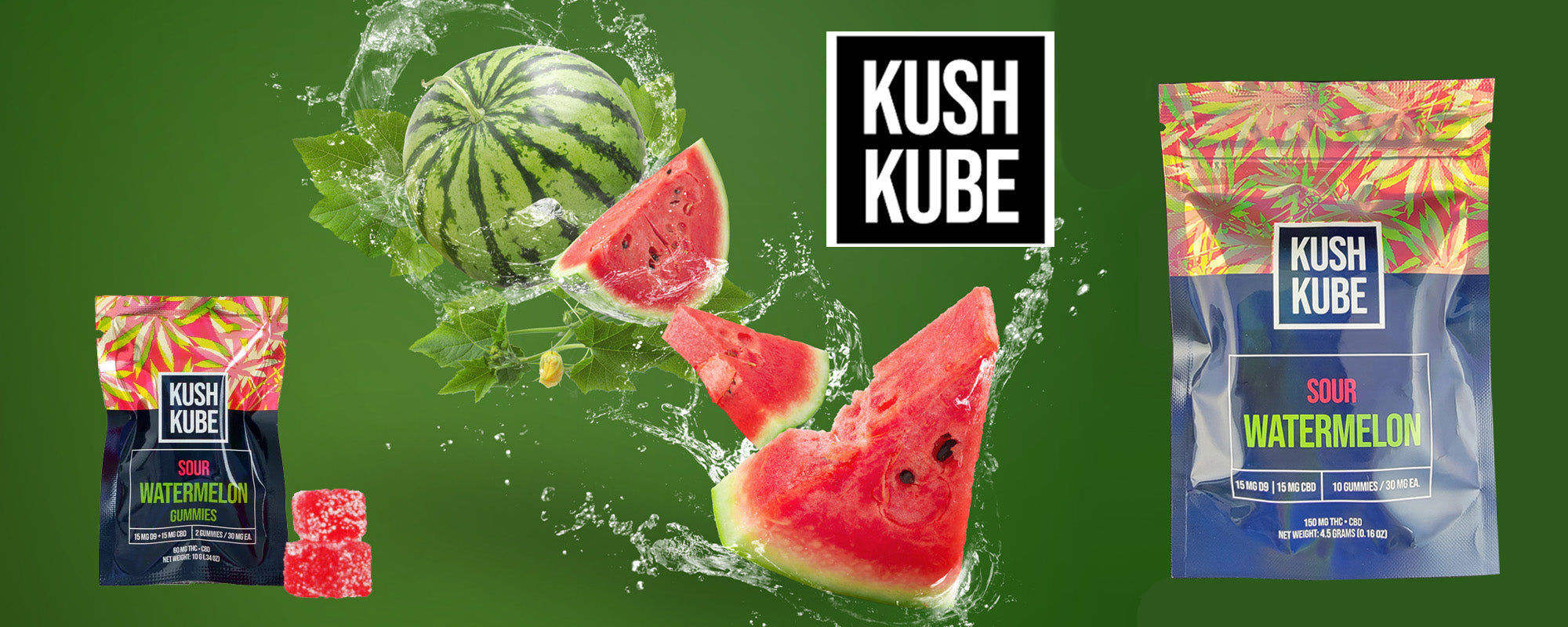 Sour Watermelon Kush Kube Delta 9 Gummies