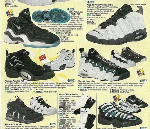 nike air basketball shoes 90's