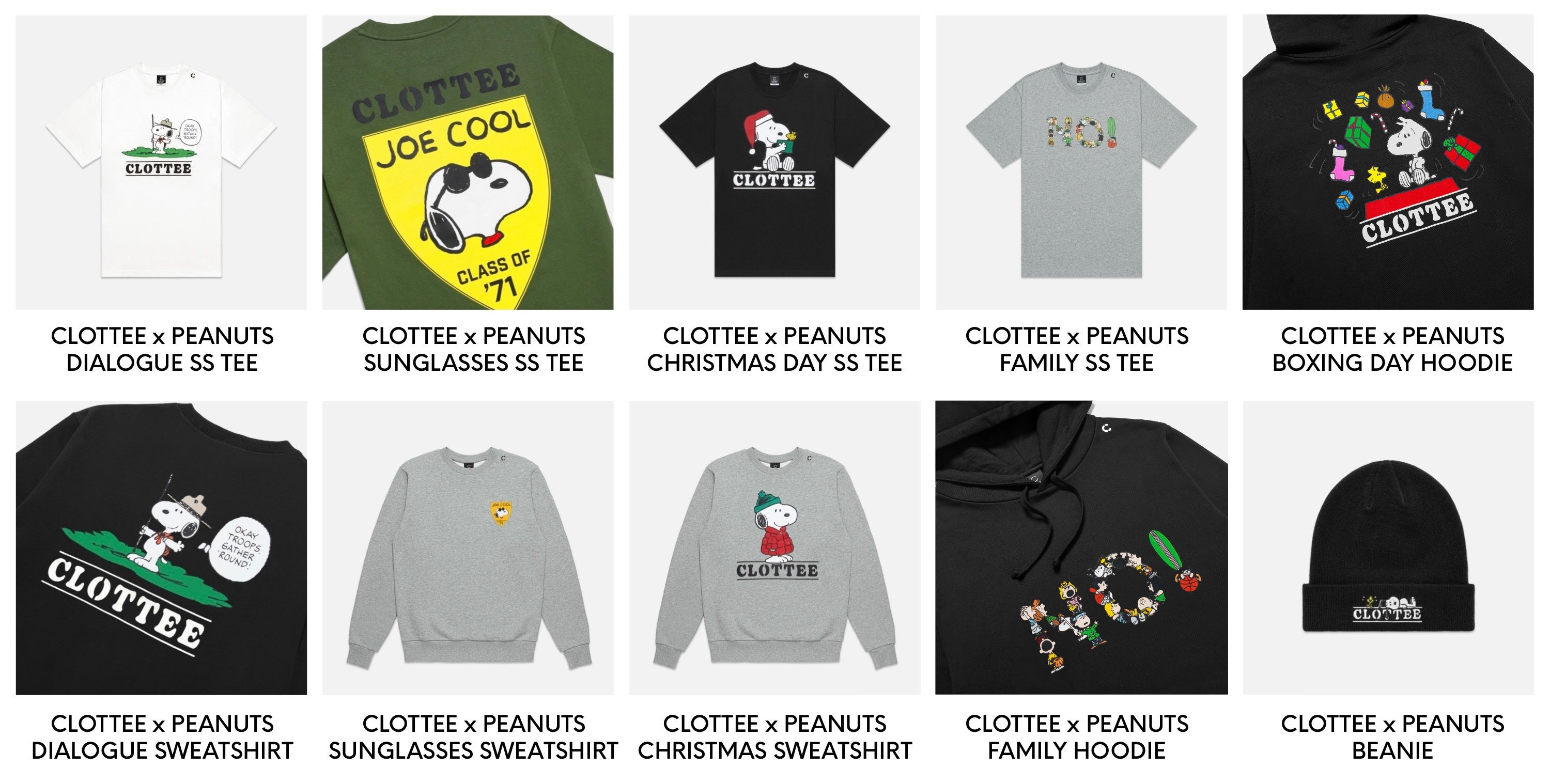 CLOTTEE x PEANUTS CHRISTMAS CAPSULE COLLECTION