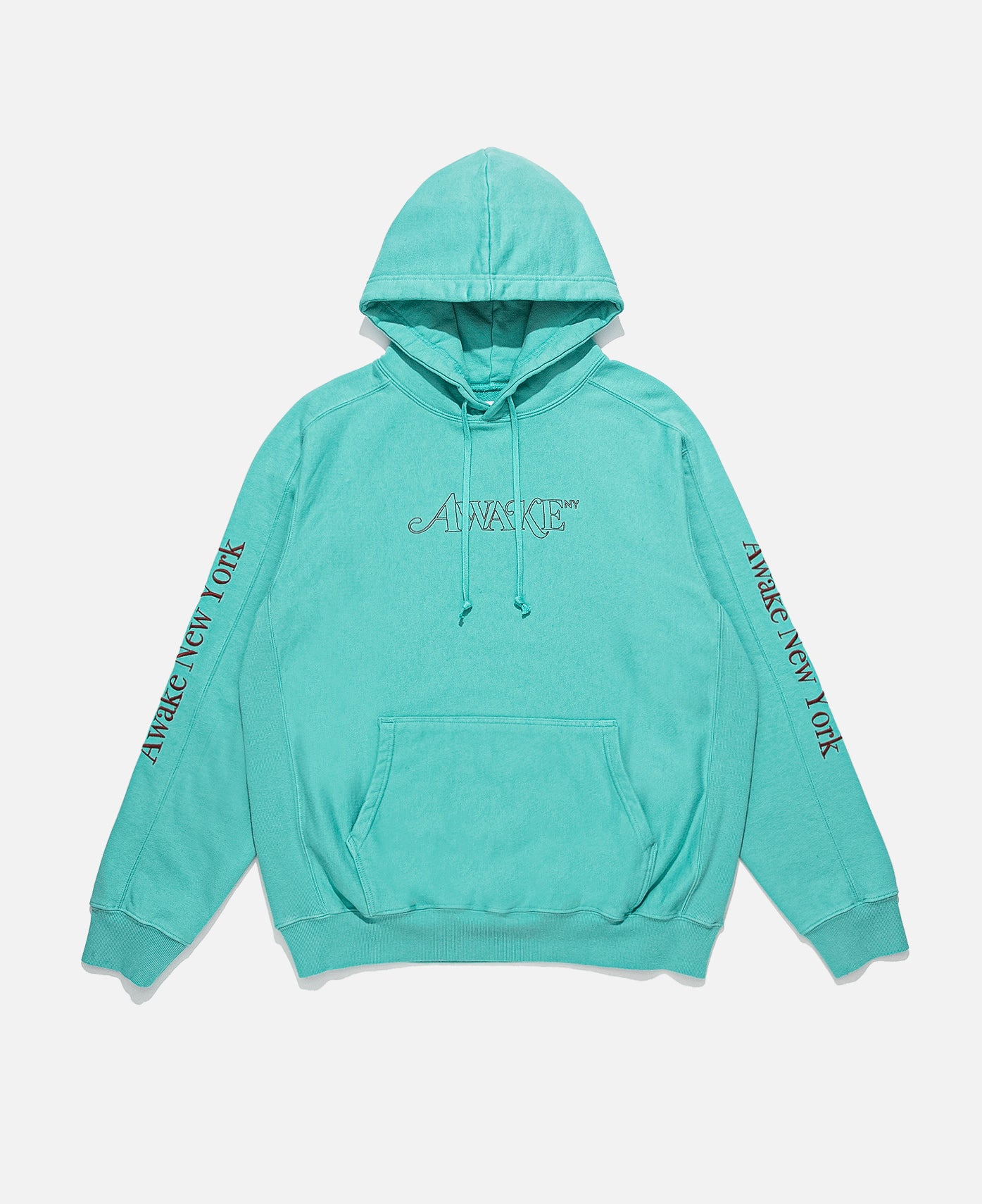 Classic Outline Logo Paneled Embroidered Hoodie (Blue)