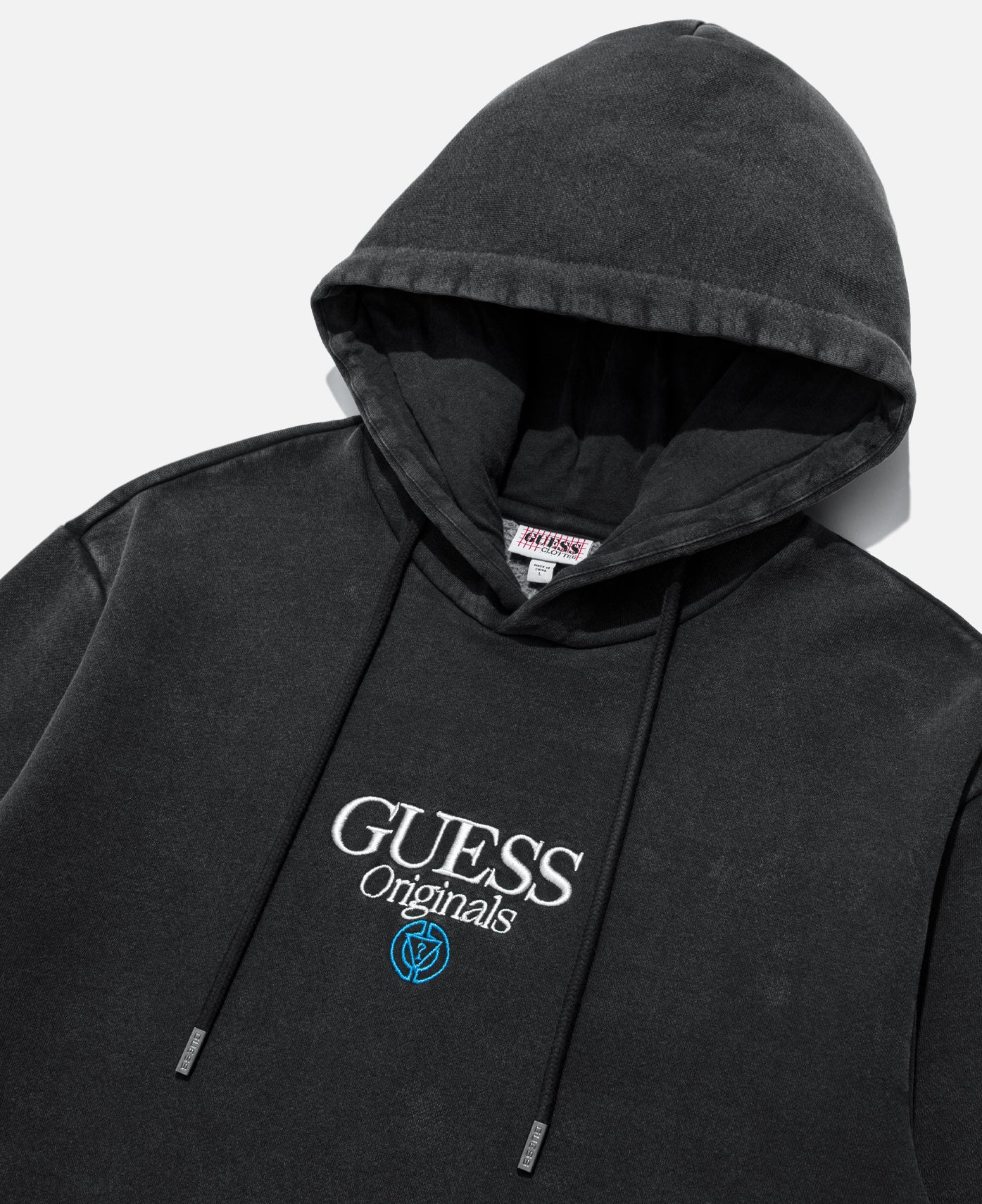 guess originals multicolour logo hoodie