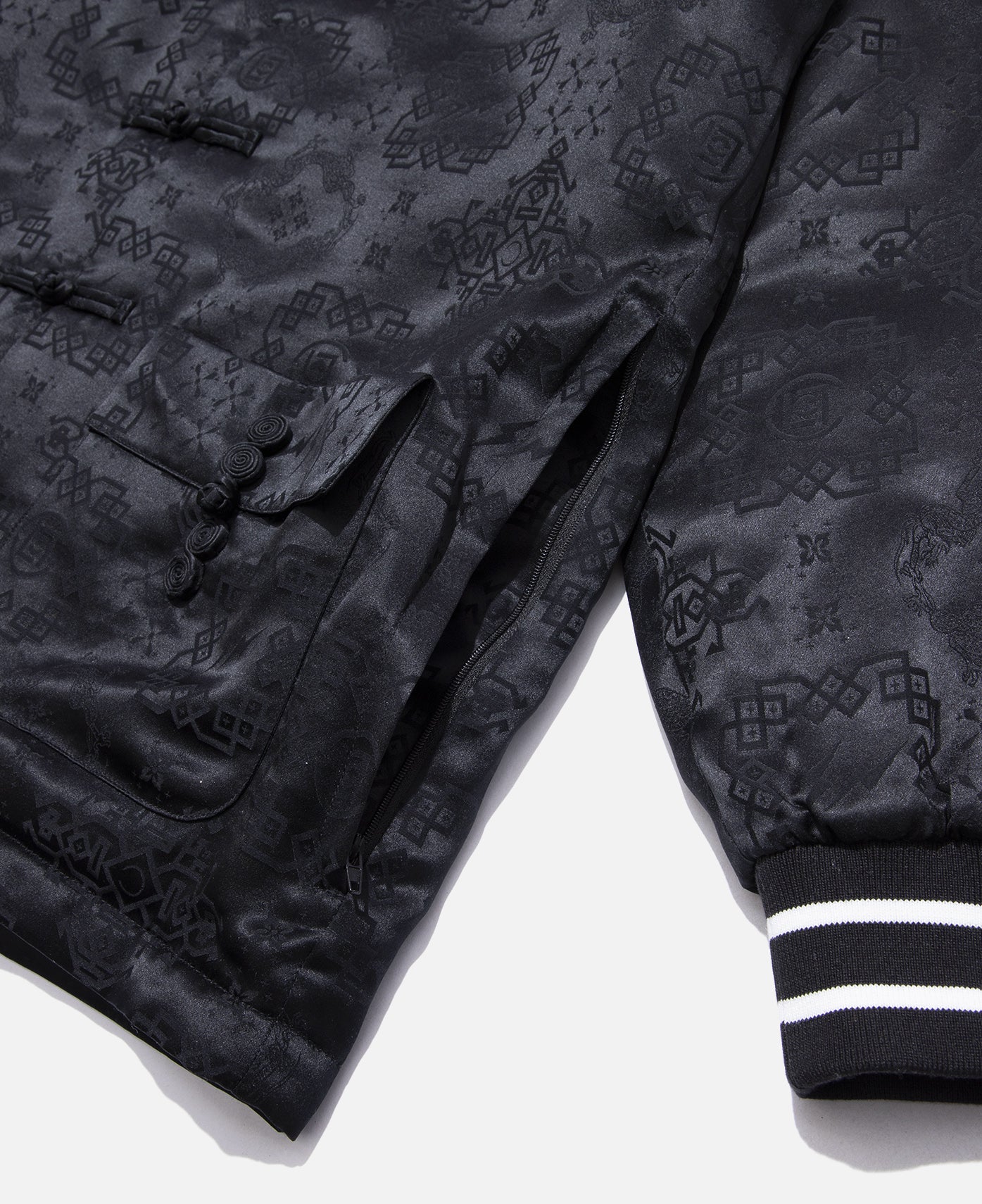 clot fragment black silk jacket