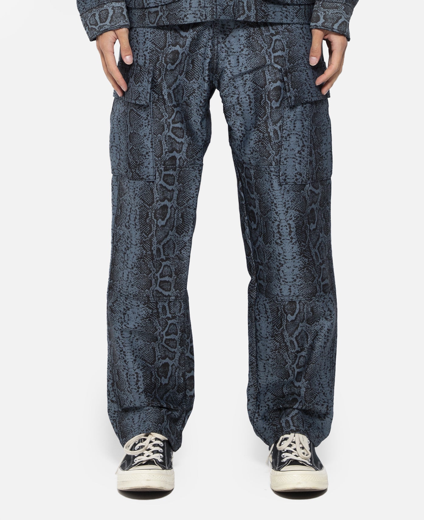 snakeskin cargo pants