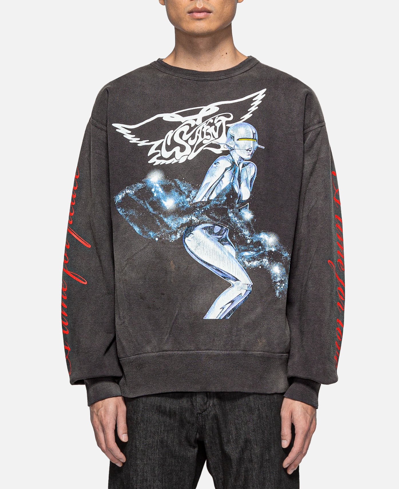 saint michael SWEAT SHIRT /SORAYAMA /BLK - culturabombinhas.com.br