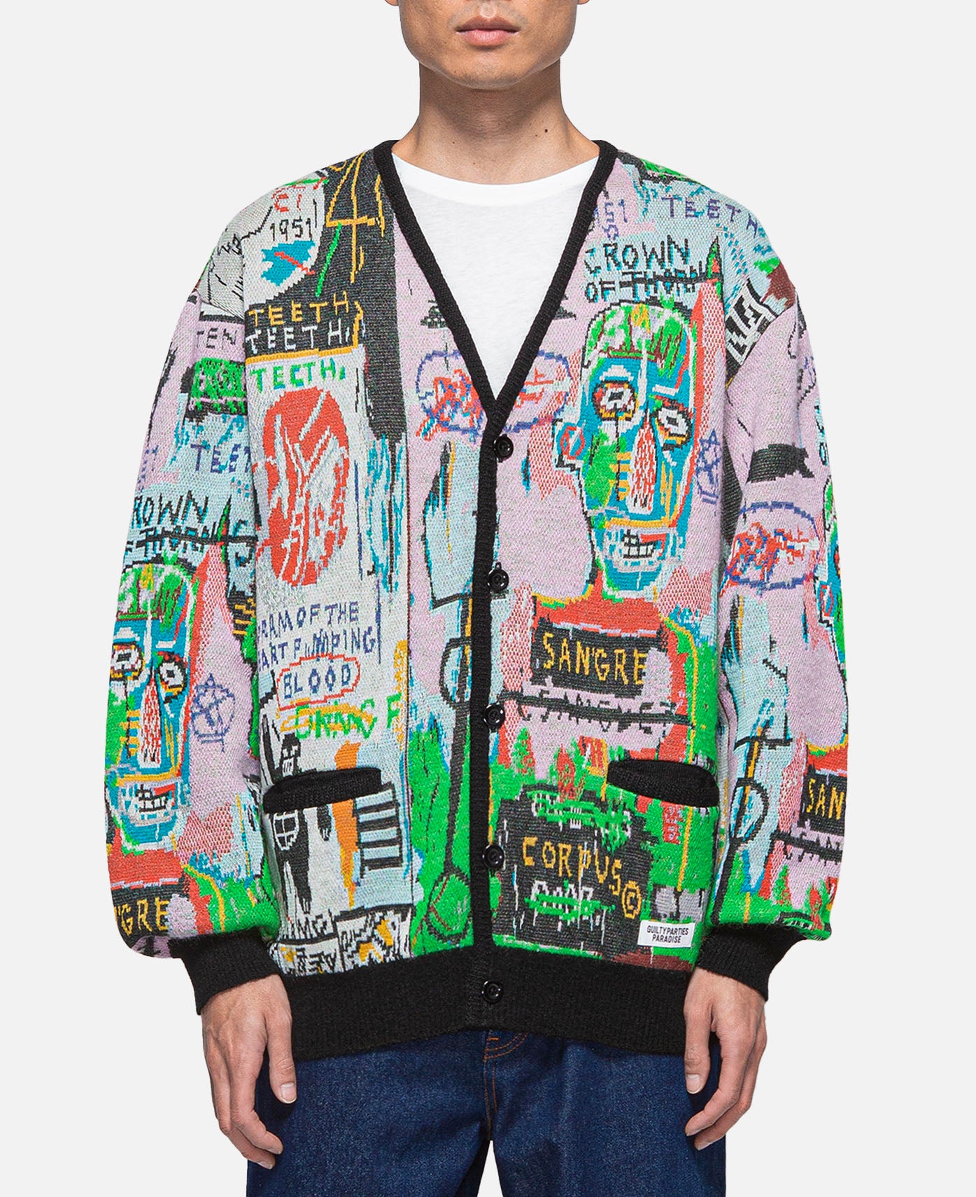 宅配便配送 M【WACKOMARIA】BASQUIAT CARDIGAN／新品タグ付／送料込