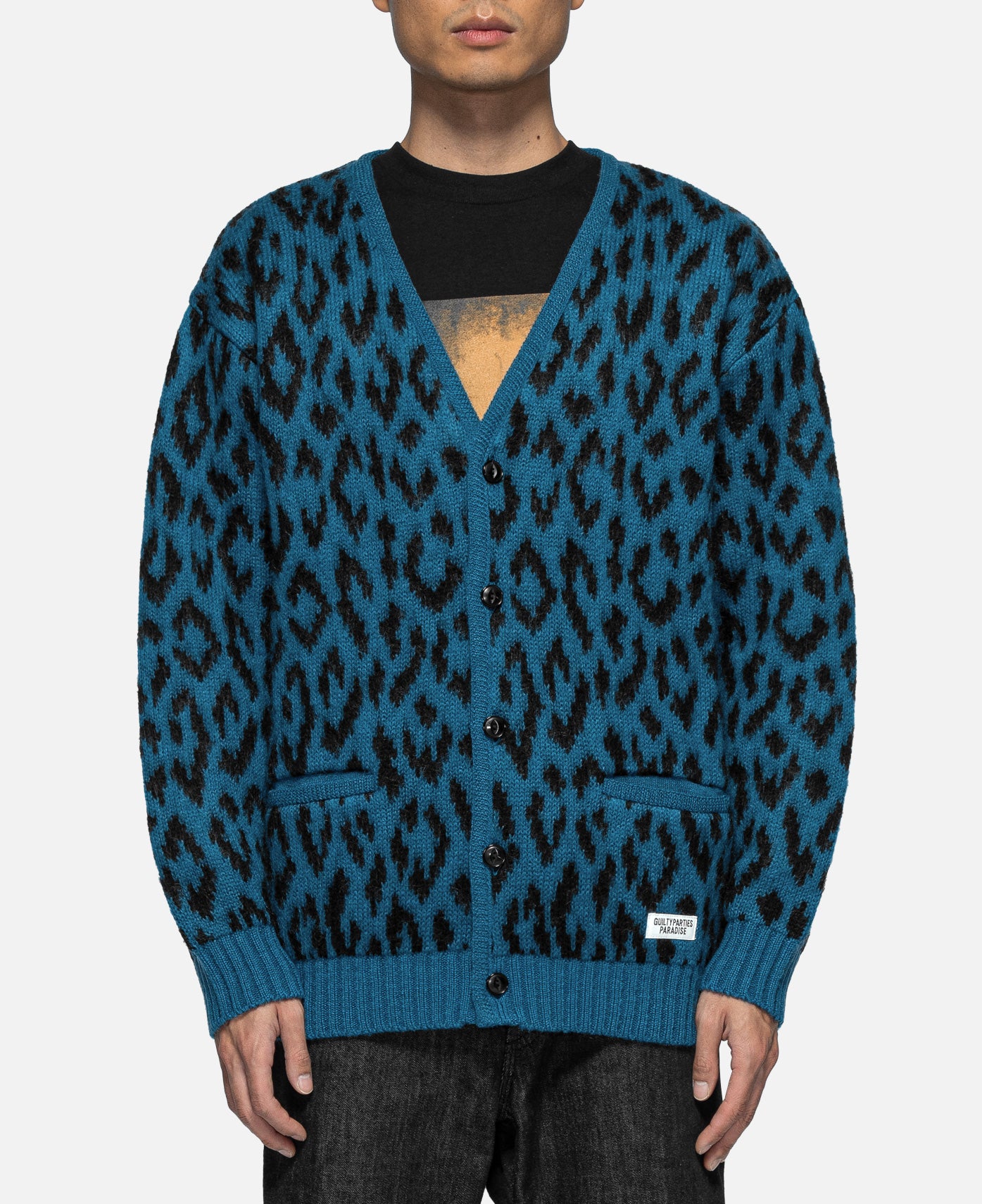 上品な WACKO MARIA LEOPARD MOHAIR KNIT CARDIGAN agapeeurope.org