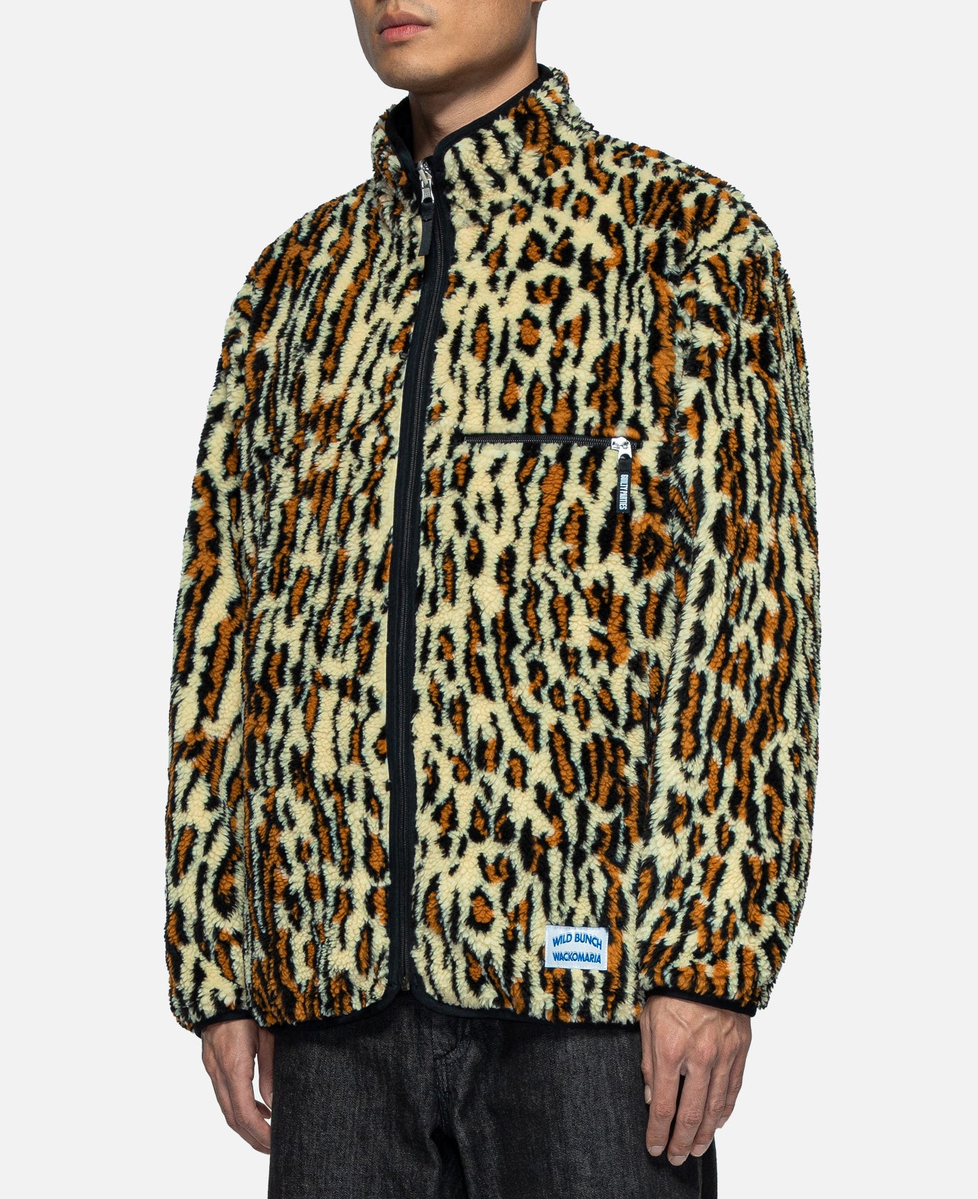 WACKO MARIA LEOPARD BOA FLEECE JACKET-