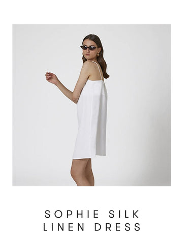 sophie linen dress white ginia