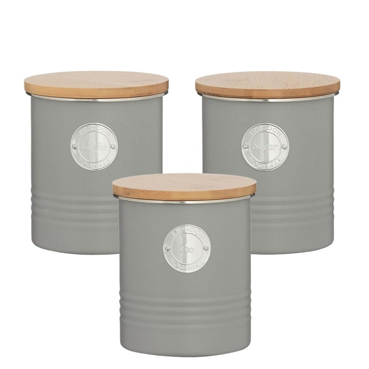 Typhoon Canisters - Grey Set of 3 