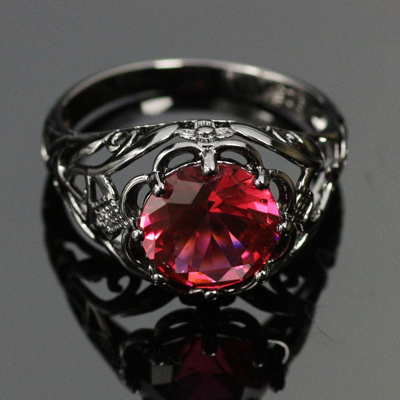 Mysterious Black Gold Plated Ruby Ring – Introvert Palace