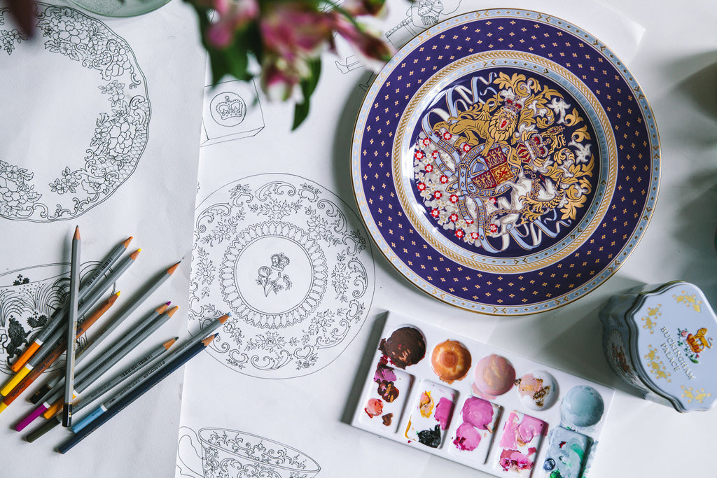 Karen Mabon drawings for Oh so Royal Buckingham Palace collection