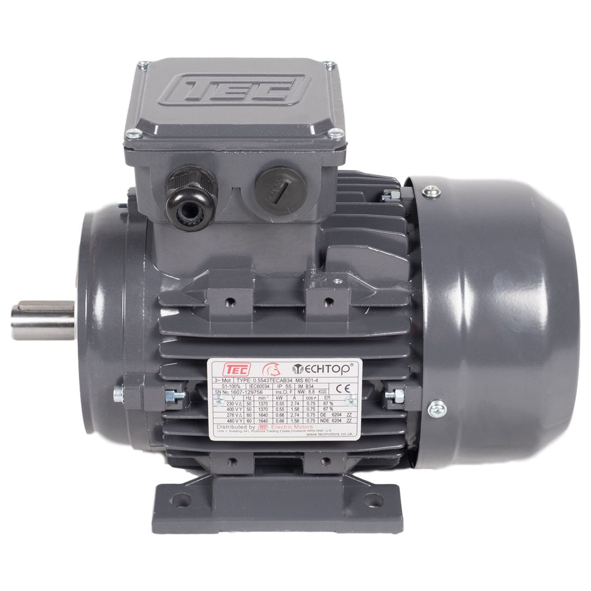 Tec 3 Phase Electric Motors 4 Pole 1500rpm Ie2 High Efficiency Approved Hydraulics Ltd 