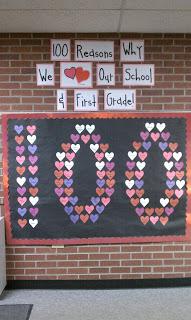 100 Reasons Why... 100th Day And Valentine's Day Bulletin Board Idea