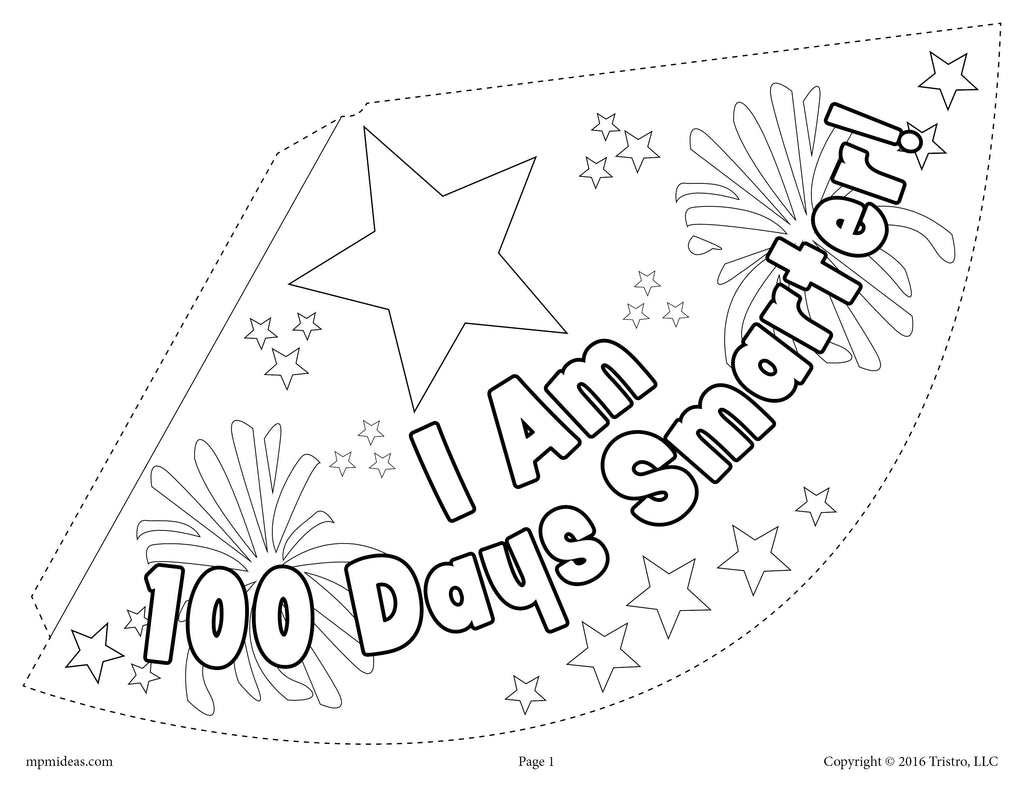 100th Day of School Party Hat Activity & Craft! - (2 FREE Printable Ve
