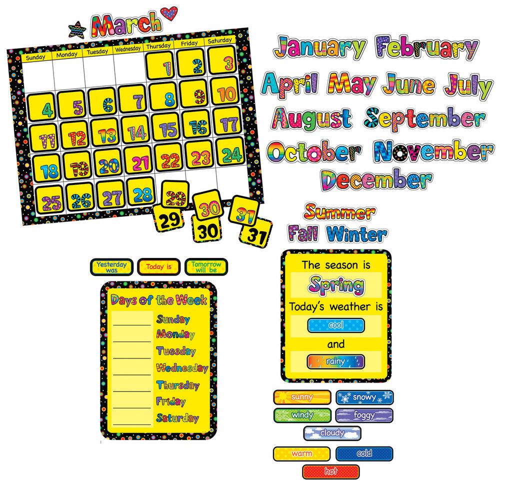 Creative Teaching Press Poppin' Patterns Calendar Bulletin Board Set