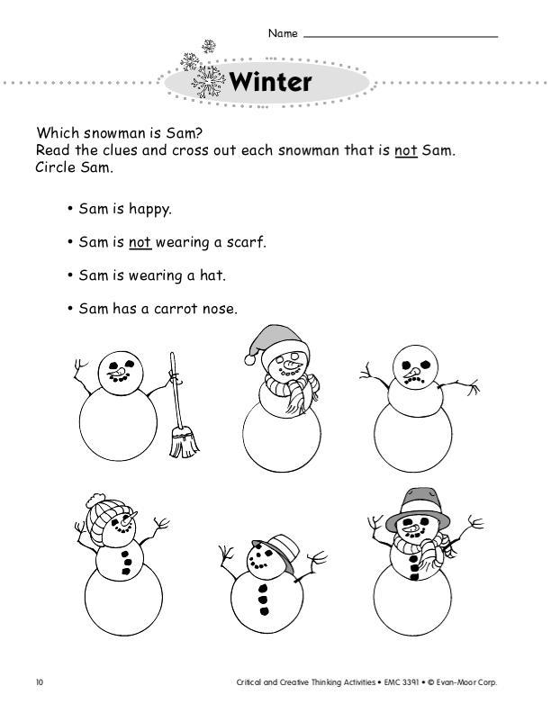 critical thinking activities for grade 1