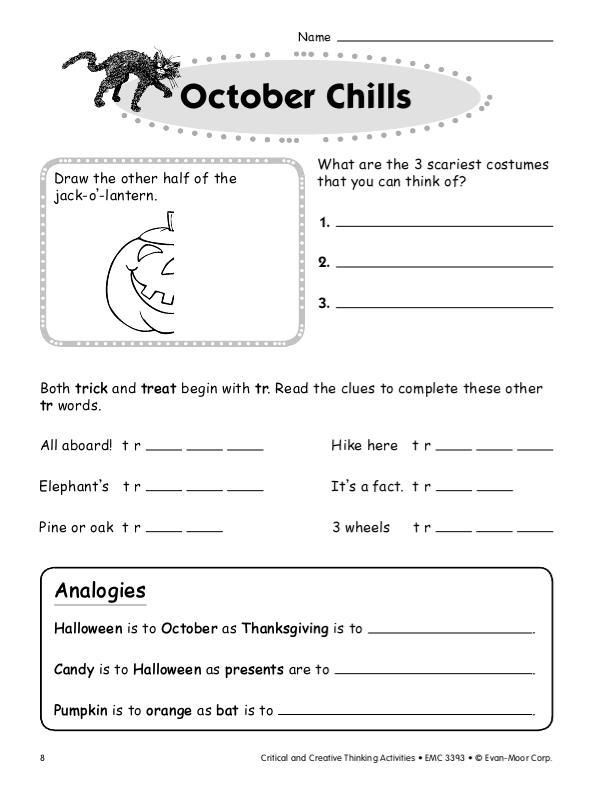 critical thinking activities grade 3