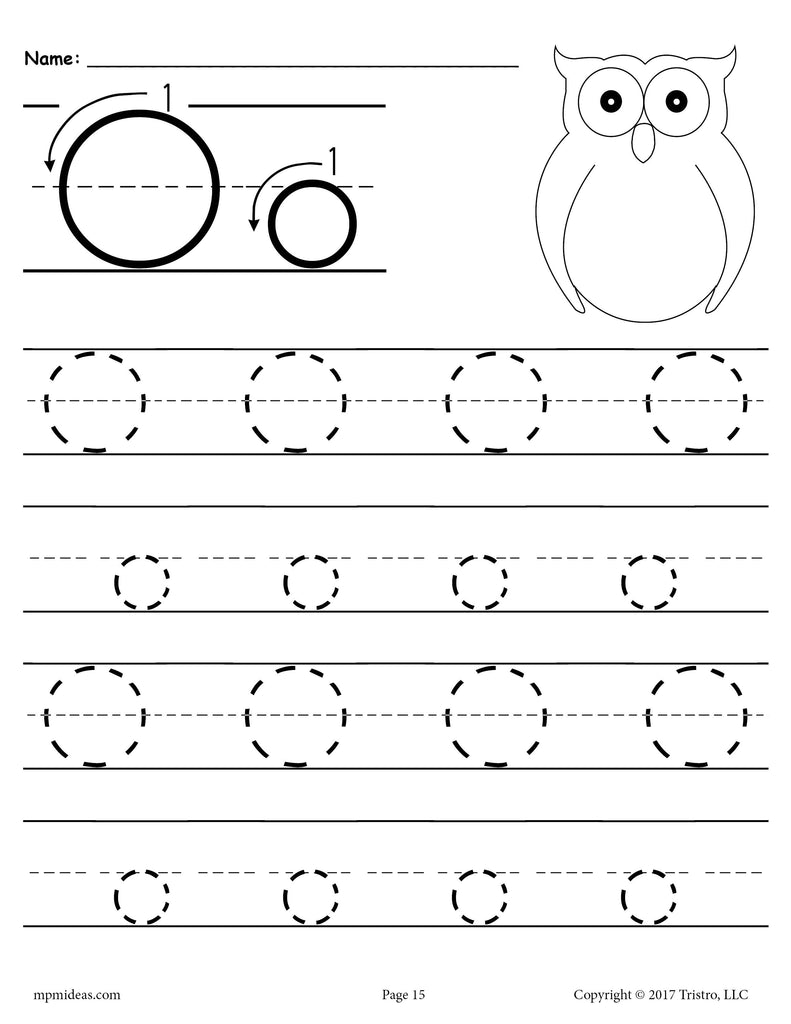 free printable letter o tracing worksheet supplyme