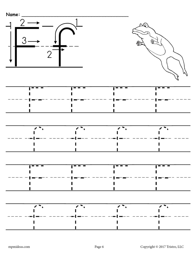 Printable Letter F Tracing Worksheet SupplyMe