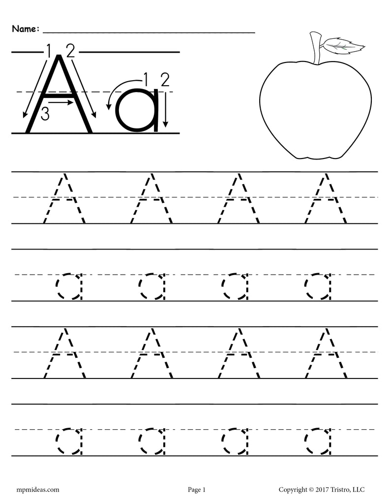 26 Alphabet Letter Tracing Worksheets - Uppercase and ...