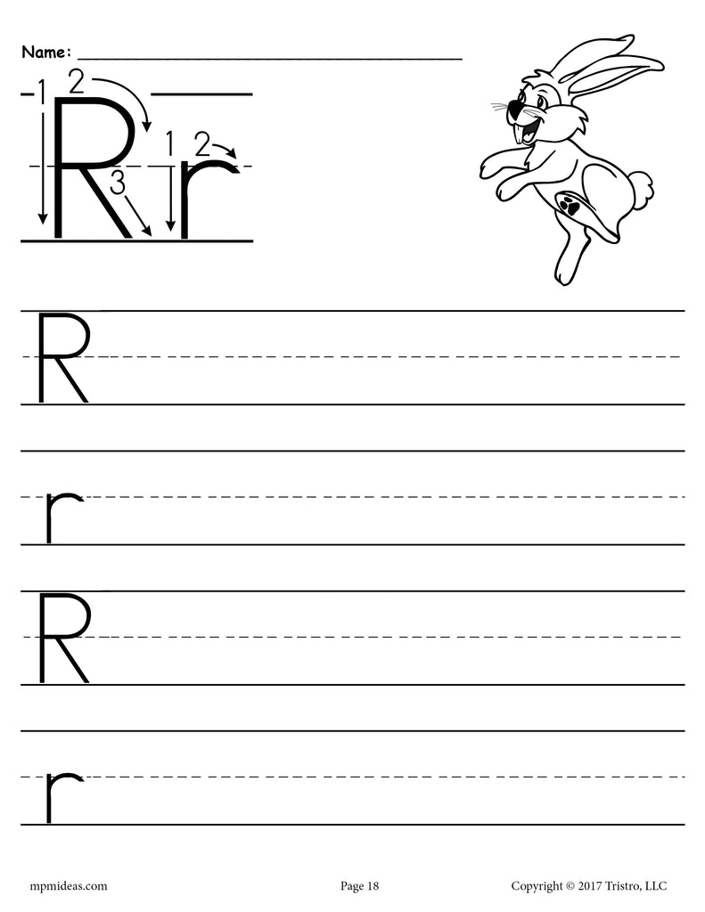 Letter R Handwriting Worksheets