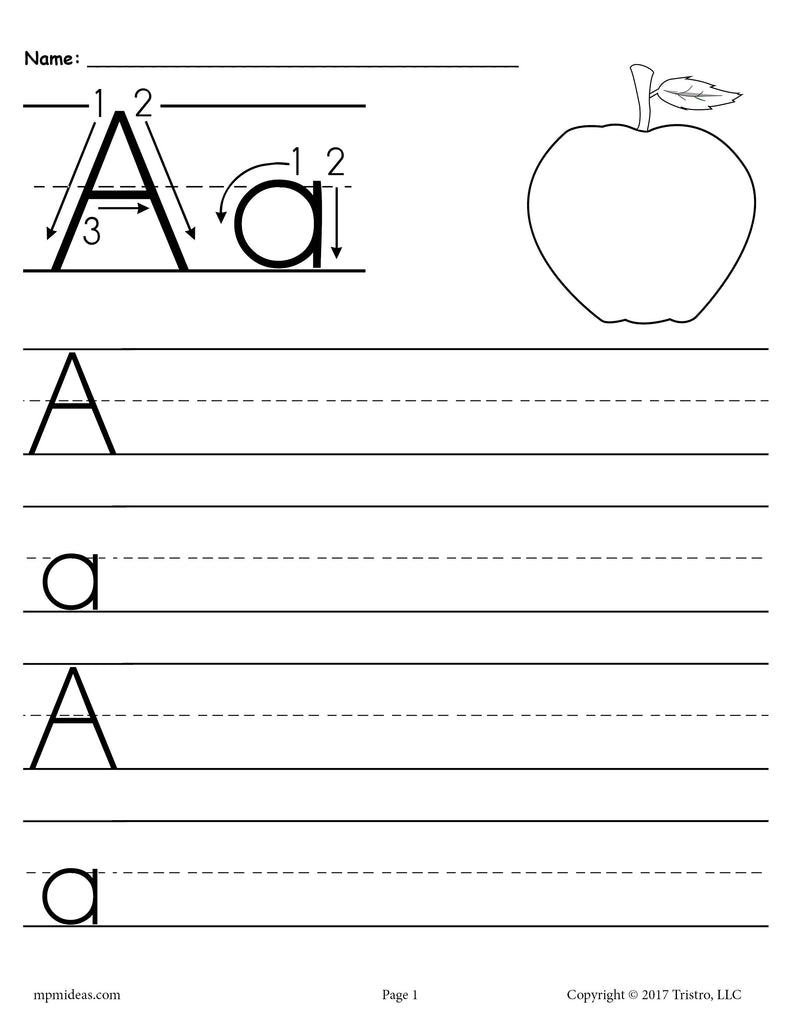 Handwriting Worksheets Alphabet Printable Handwriting Alphabet Worksheets Printable Writing Practice Kindergarten Worksheet Grade Sheets Cursive Drill First Printables Letter Preschool Pagingsupermom Abc Printablee Supermom