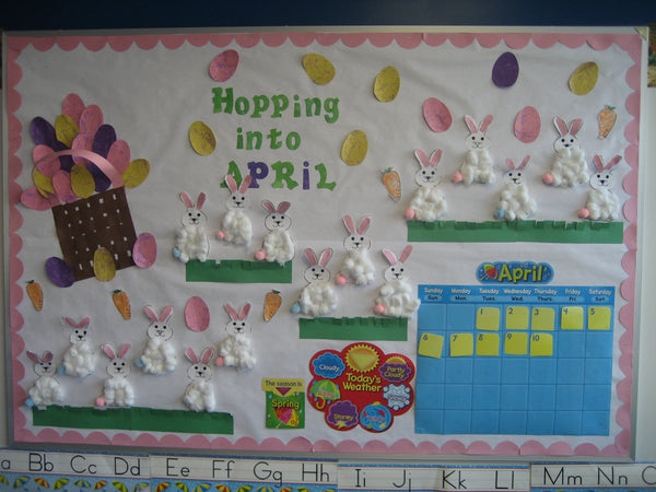 Hopping Into April! - Bulletin Board Idea – SupplyMe