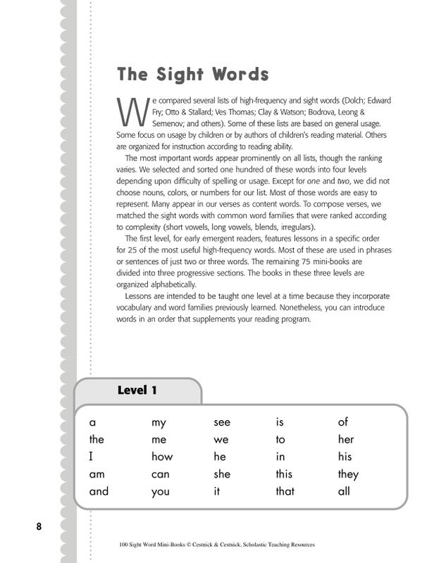 Scholastic 100 Sight Word Mini Books Sc 0439387809 Supplyme