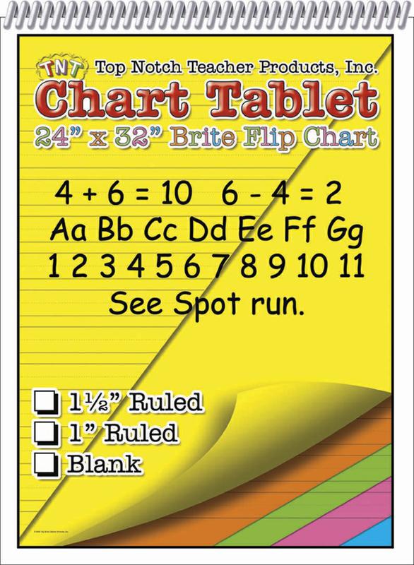 Chart Tablets 24 x 32 Assorted 1/2 Ruled TOP3820 SupplyMe
