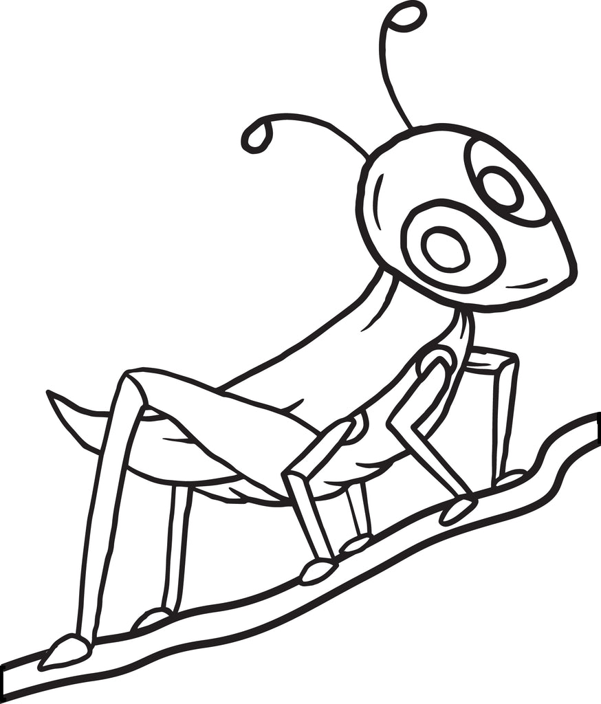 Printable Grasshopper Coloring Page for Kids – SupplyMe