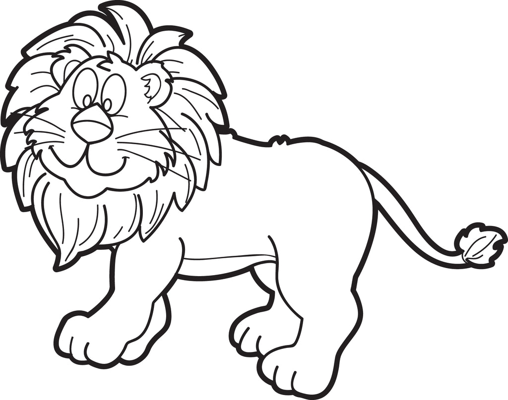 Free Printable Cartoon Male Lion Coloring Page for Kids