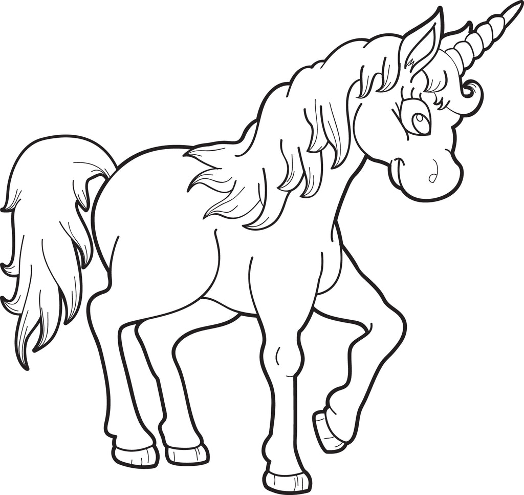 printable unicorn coloring page for kids 1  supplyme