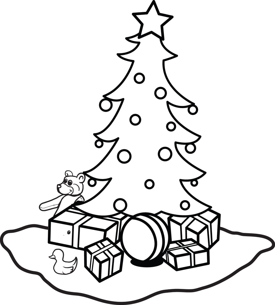 Printable Christmas Tree Coloring Page for Kids #1 SupplyMe